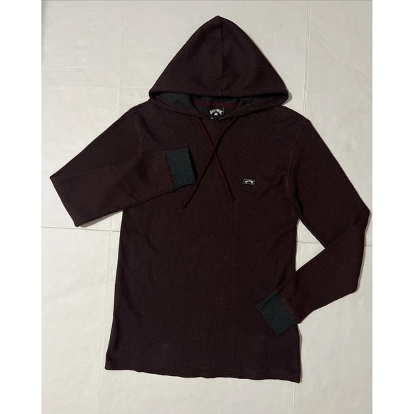 Billabong Other - Billabong‎ Men's Keystone Long Sleeve Waffle-Knit Pullover Hoodie Port Sz Small